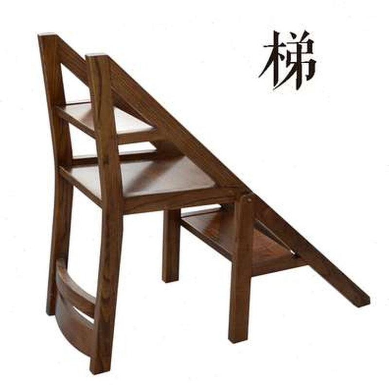 。家用梯子椅子 折叠椅楼梯w椅梯子椅 实木梯凳楼梯椅 凳子木梯梯