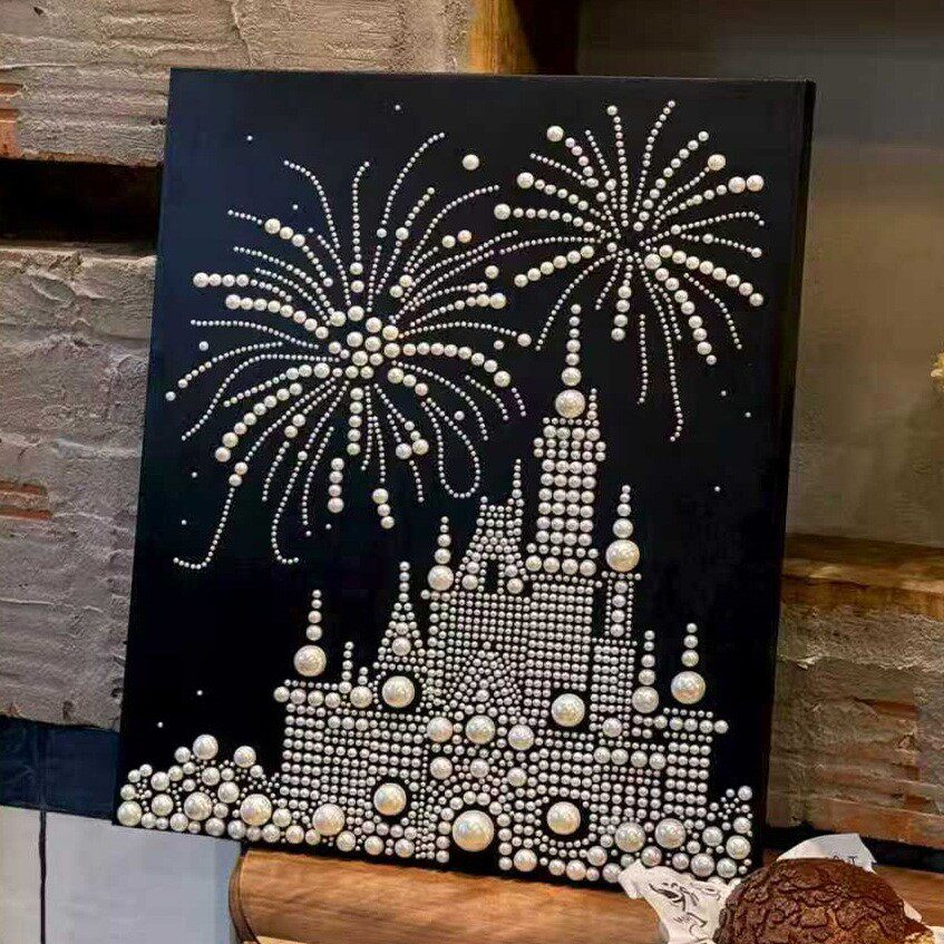 梦幻城堡珍珠画diy手工材料包钻石贴画数字油画财神装饰画送礼物