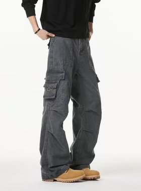 【GD系列】春季美式复古水洗做旧百搭高街重磅工装裤133-24175