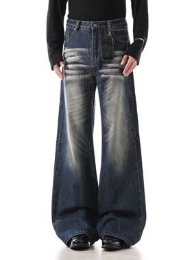 【GD系列】春秋美式高街复古水洗纹理百搭显瘦微喇牛仔裤903-253