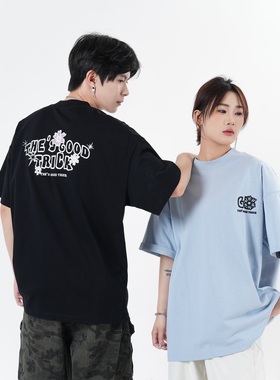 SC夏季320g短袖紫外线变色绣花百搭纯棉透气美式圆领T恤AS-8542