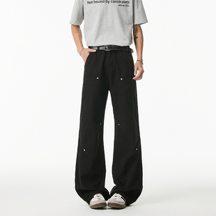 【GD系列】春季美式水洗做旧复古伐木裤百搭高街直筒牛仔裤PC-001