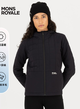 MonsRoyale保暖层CANYON美利奴羊毛马甲秋冬户外滑雪保暖中间层女