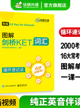 华研外语 2026改革版 图解剑桥KET词汇小学三四年级小升初英语剑桥通用五级考试教材书籍 ket核心词汇单词书练习册 KET真题官方