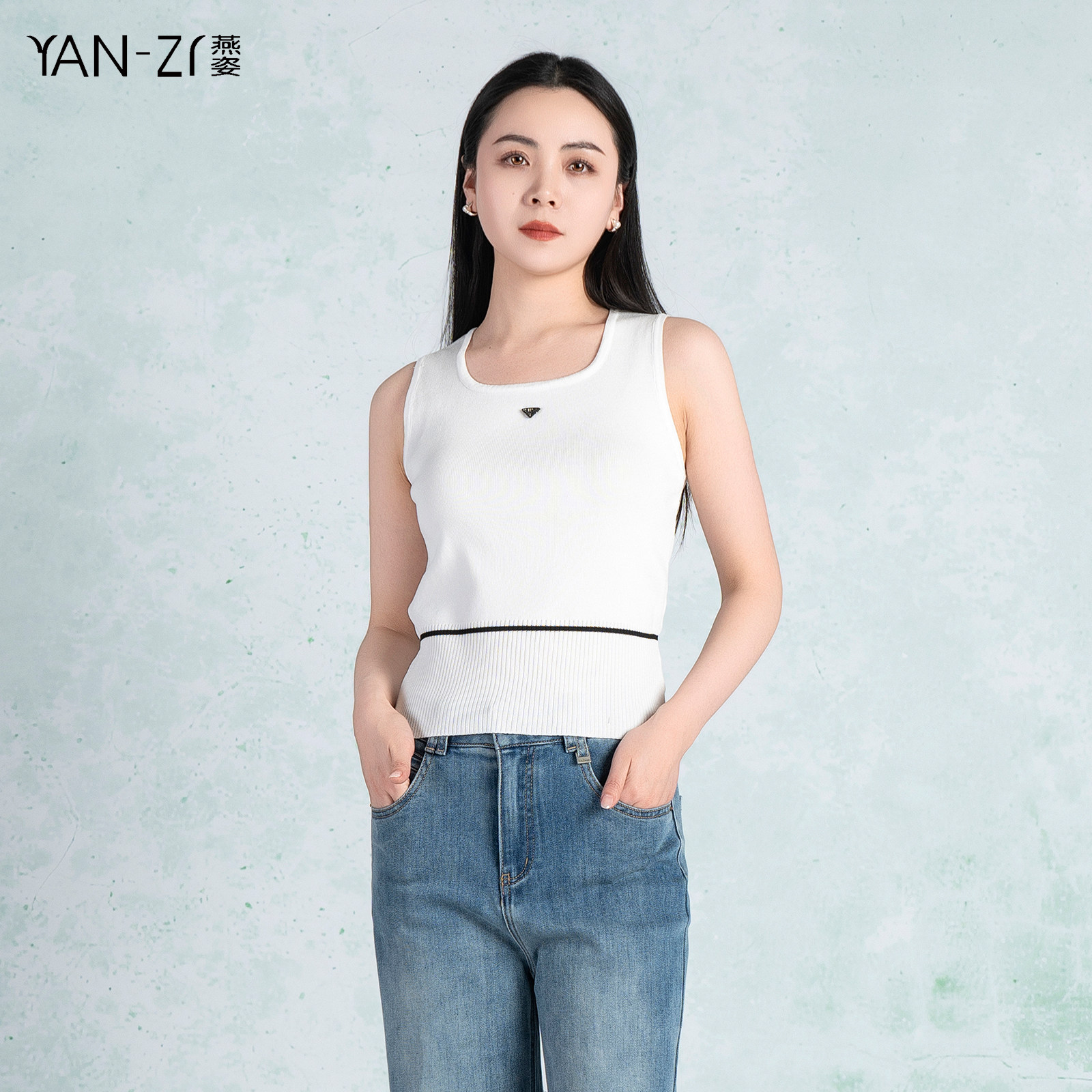 香舍黎2025夏季新款无袖圆领修身简约百搭条纹针织背心女商场同款,女装/女士精品,T恤,淘宝优惠券,粉丝福利购,淘宝优惠卷