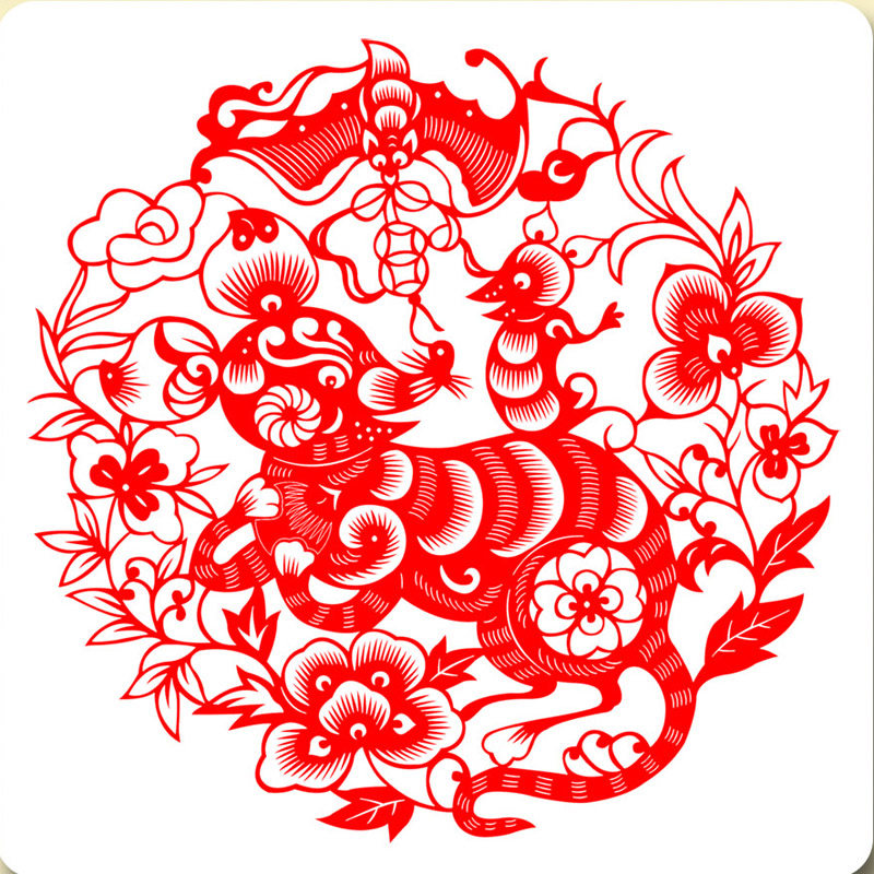 中国风蔚县彩色手工剪纸窗花春节喜字/剪纸/贴纸