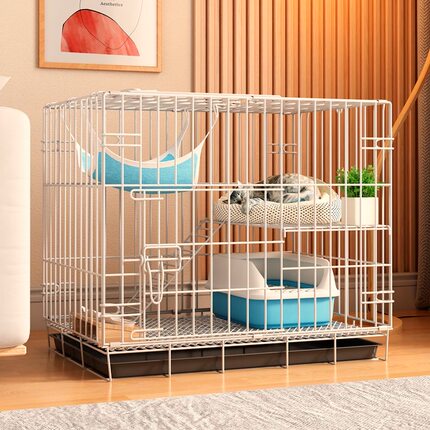 双层猫笼子家用室内超大自由空间带厕所一体可折叠便捷外出猫别墅
