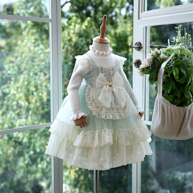 女童洛丽塔公主裙高端儿童女仆装宝宝lolita连衣裙春秋萝莉蓬蓬裙