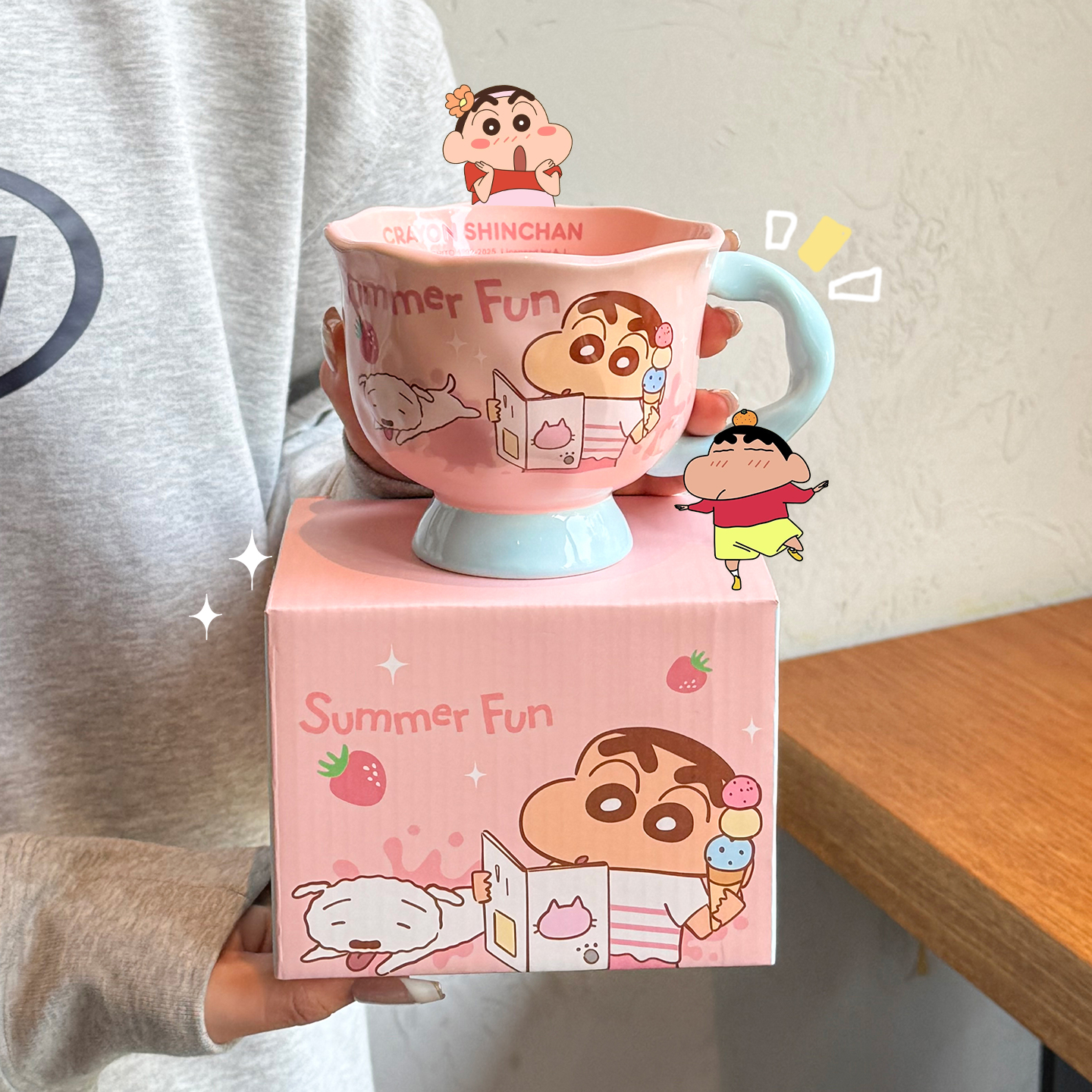 可爱蜡笔小新杯子女士高颜值