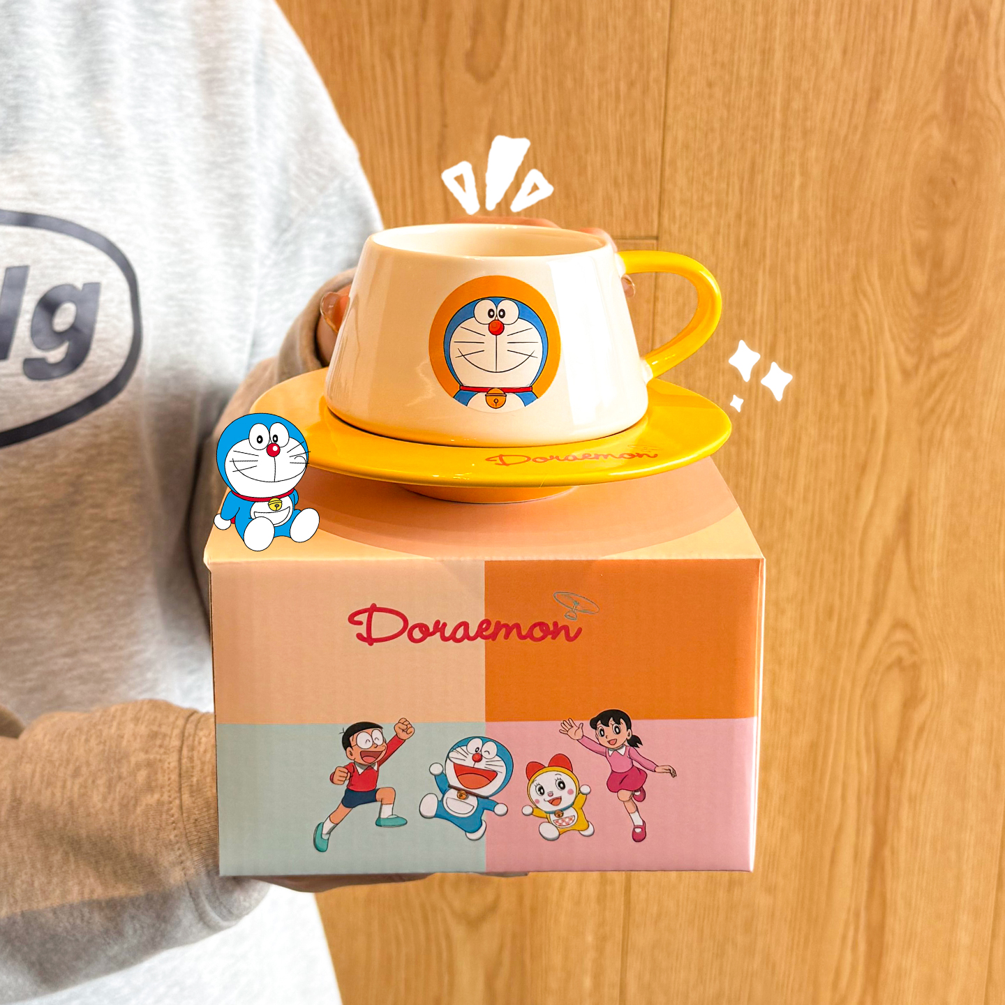 哆啦A梦咖啡杯碟套装生日礼物