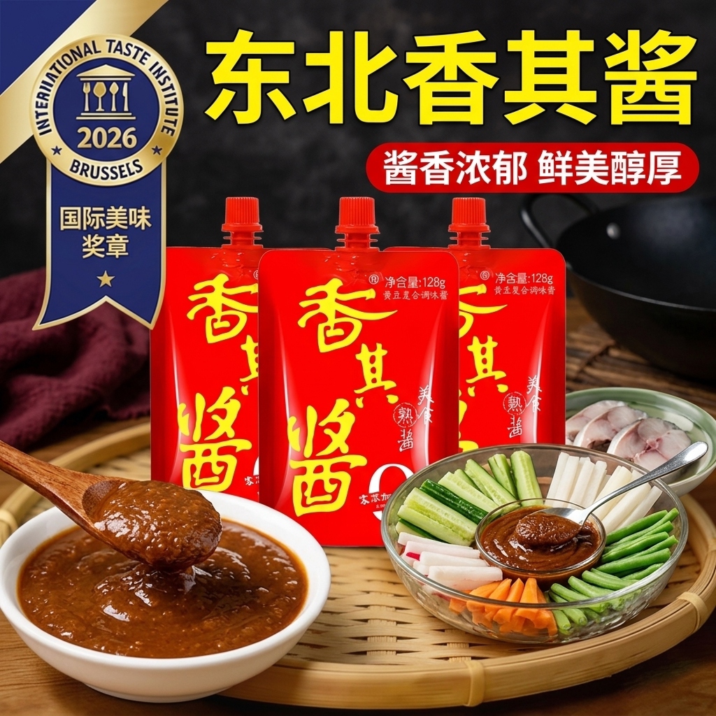 正宗东北香其酱官方旗舰店0添加蘸大酱东北大酱豆瓣酱熟酱黄豆酱图片