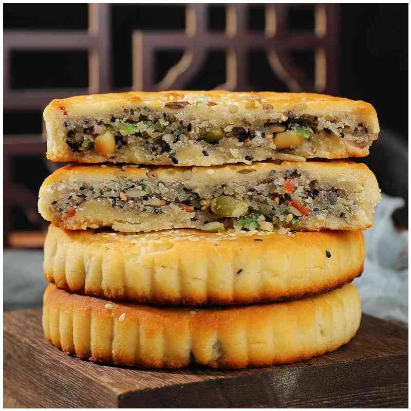 河南辛集特产中秋佳节香酥青红丝冰糖五仁老式香油大月饼4袋包邮