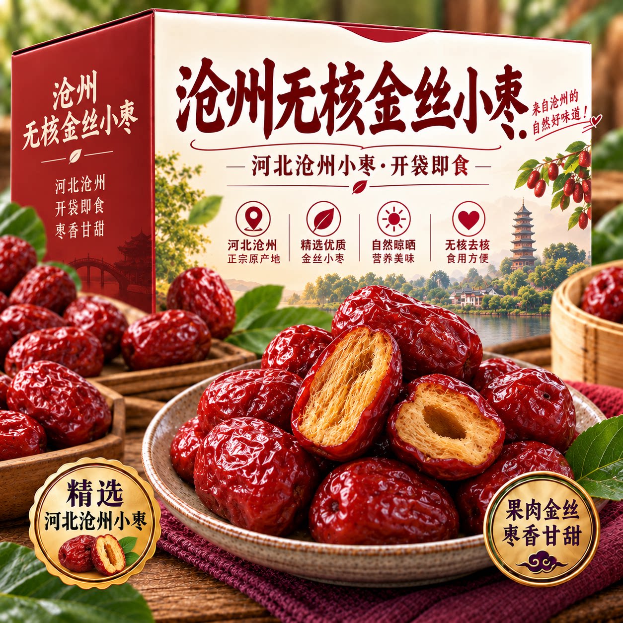沧州无核金丝小枣官方旗舰店特级特产红枣2026新货优质免洗零食