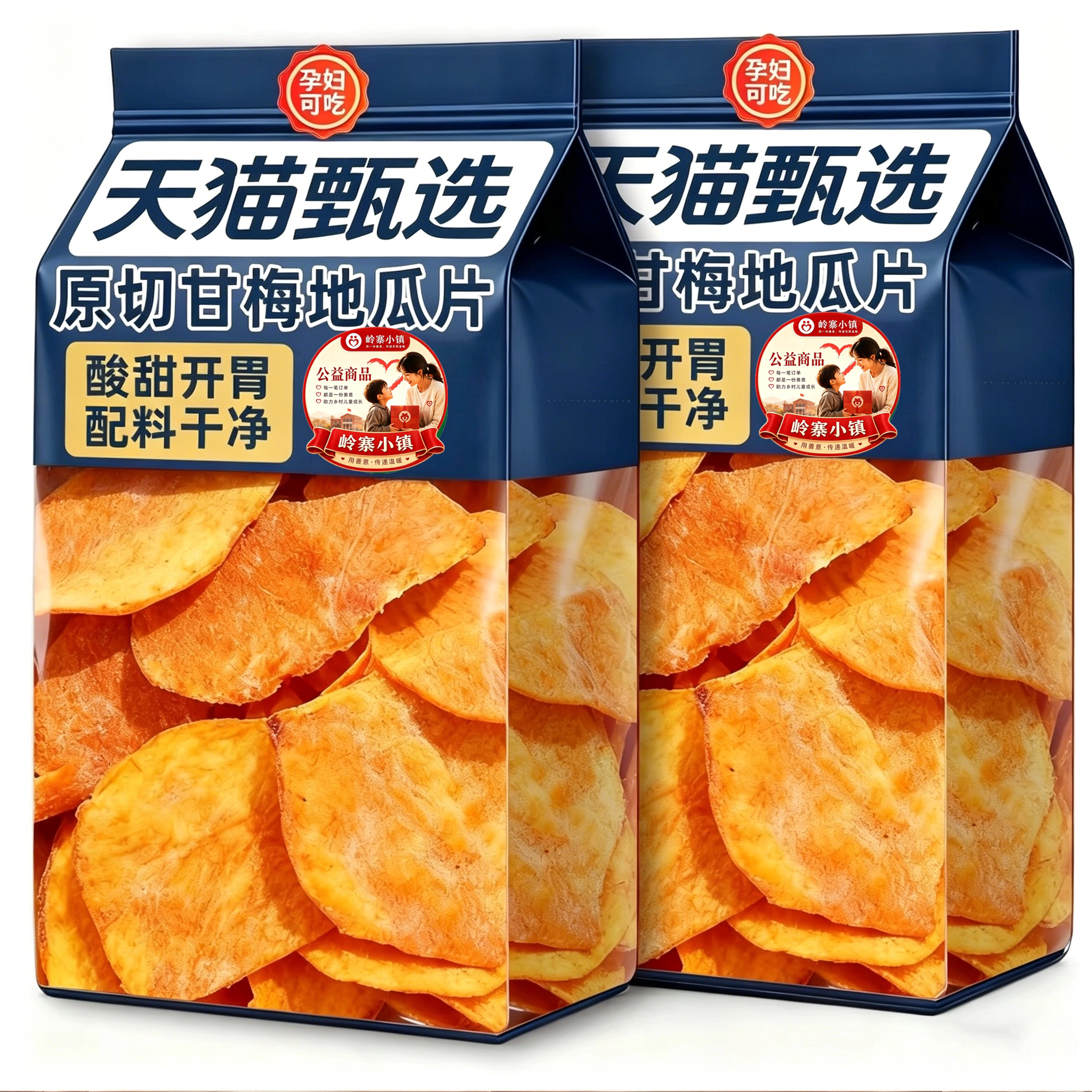 甘梅味地瓜片官方旗舰店原切薄脆红薯片咸香办公室解馋休闲零食品