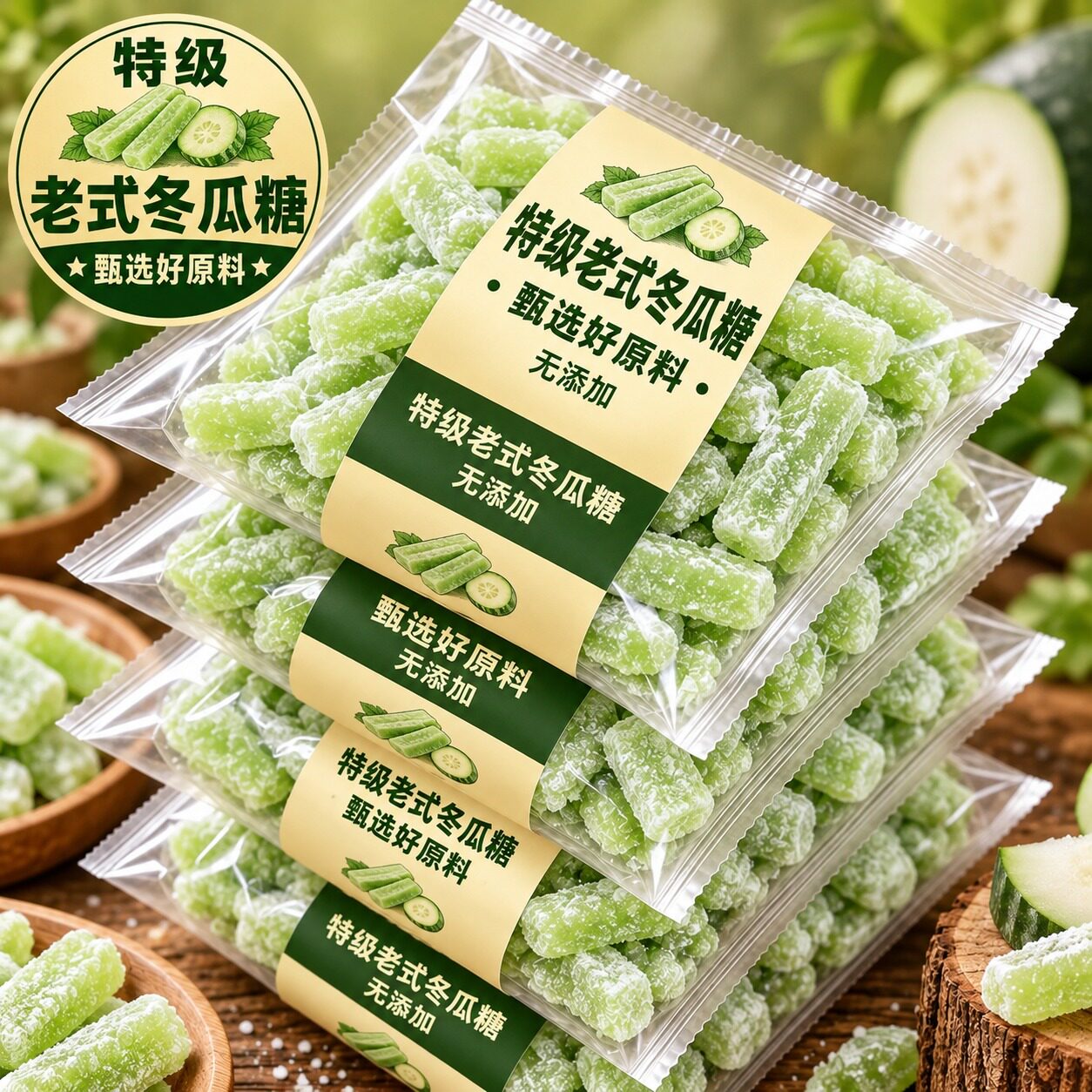 2026正宗老式冬瓜糖官方旗舰店无添传统加怀旧零食冬瓜条办公休闲