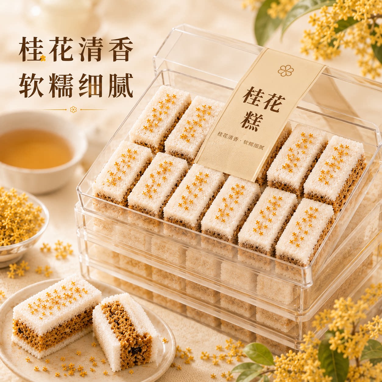 正宗广西桂林特产桂花糕传统糕点官方旗舰店手工千人小米糕点心