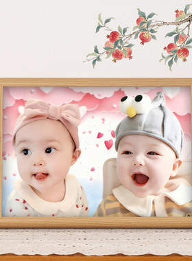 年画娃娃送子图龙凤胎送子图福娃宝宝画求子送子挂画助孕相框摆件