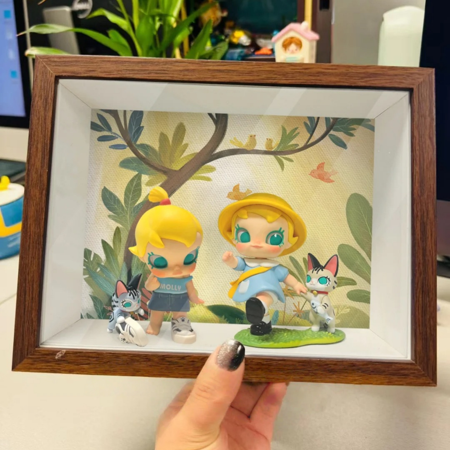 泡泡玛特Baby Molly喵趣横生盲盒展示盒收纳展示框收纳盒防尘相框