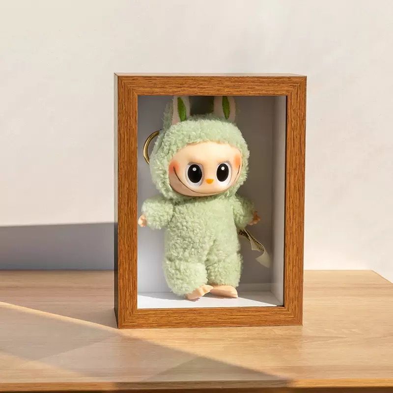 labubu拉布布盲盒场景展示盒收纳相框中空泡泡玛特马卡龙坐坐派对