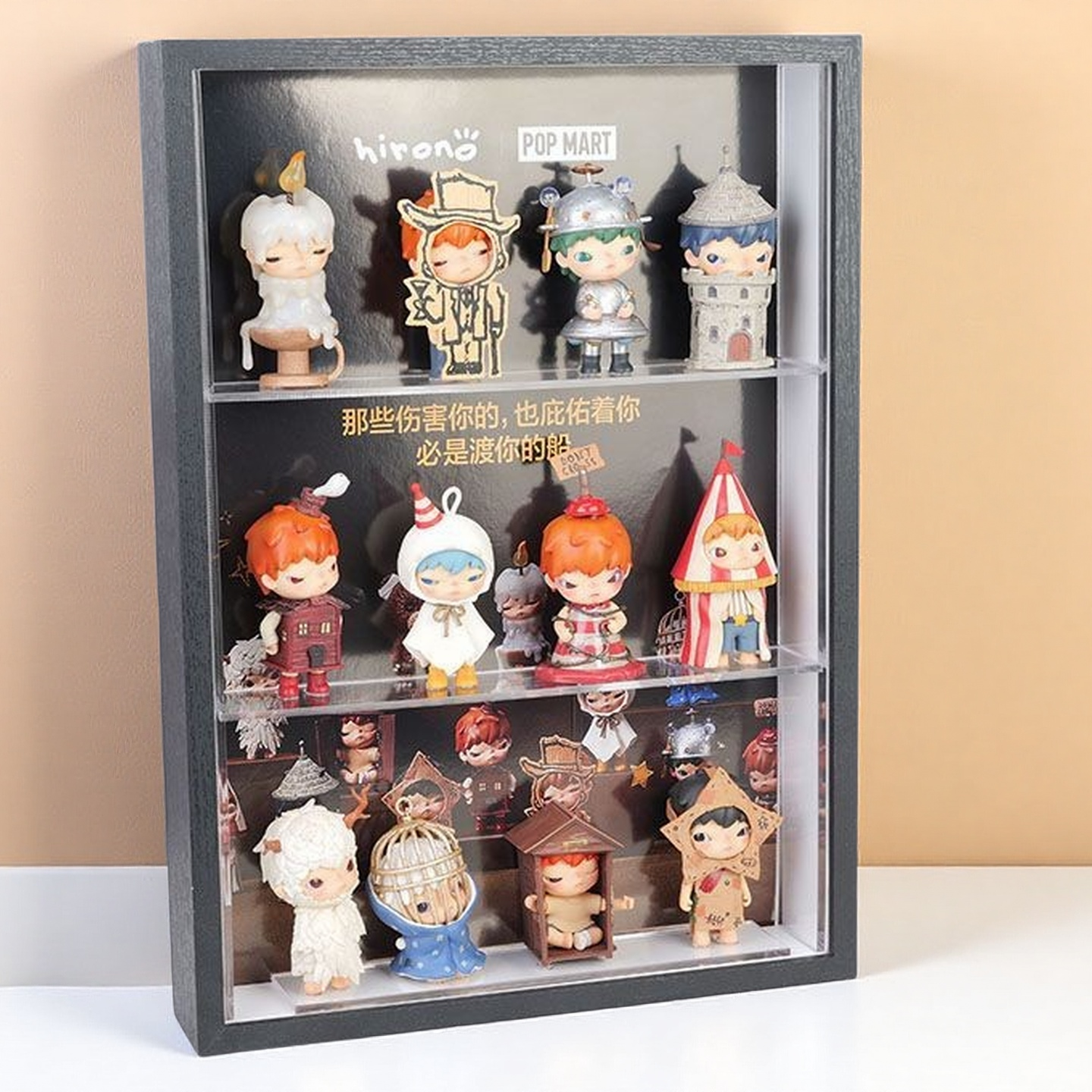 泡泡玛特小野手办展示盒立体相框diy立体背景场景装饰盲盒收纳盒