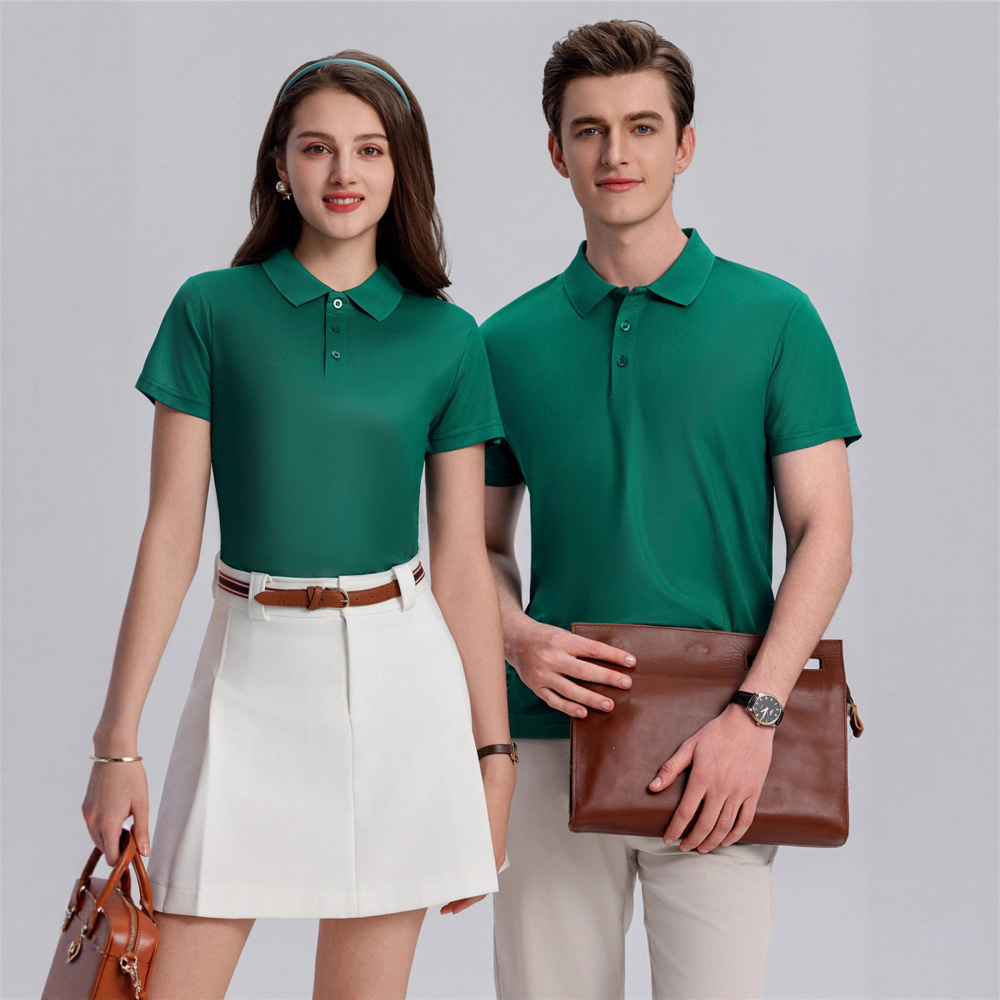 跨境亚欧码翻领polo衫印制logo男女商务工服团体服班服广告衫