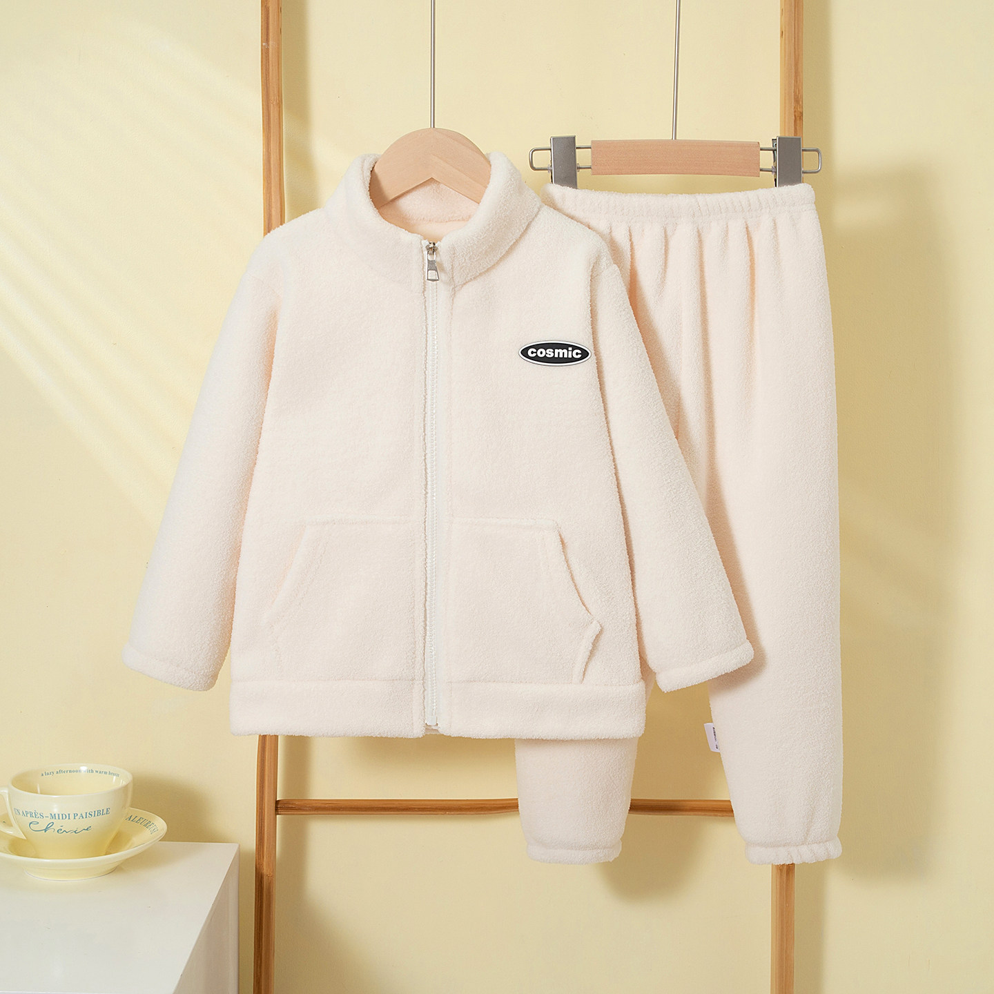 秋冬季儿童双面加厚睡衣男童女童保暖家居服青少年男孩套装可外穿