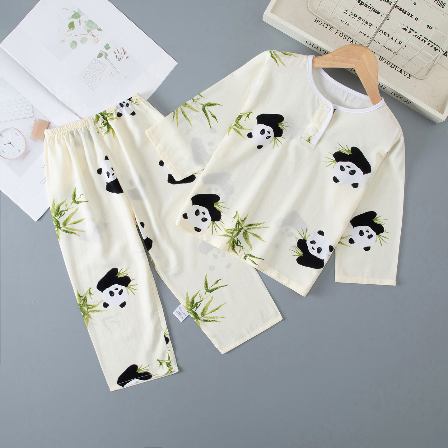 春夏季儿童棉绸睡衣男童女童男孩女孩宝宝空调家居服绵绸套装薄款