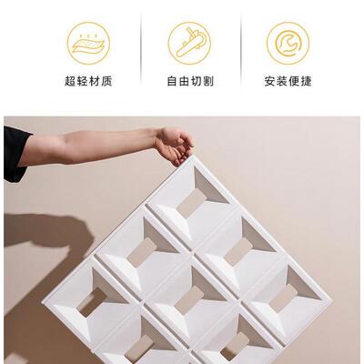 PU水构件 网红九宫格空心纯砖隔断背867 景镂空艺术色立体装饰泥