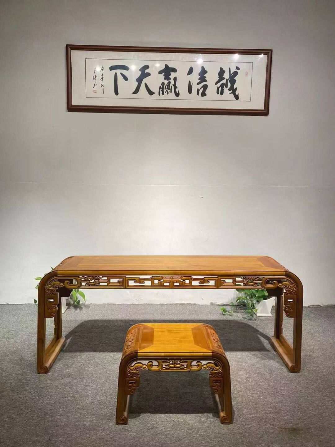 【正宗仙作工艺】金丝楠实木琴桌
