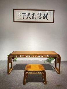 正宗金丝楠木琴桌四川小叶桢楠龙凤呈祥古琴台实木虎皮纹桌几案桌