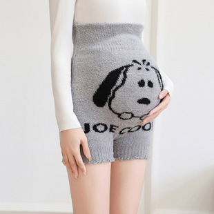 孕肚托腹护肚子高腰成人暖宫加厚打底裤 孕妇秋冬加绒保暖短裤 大码