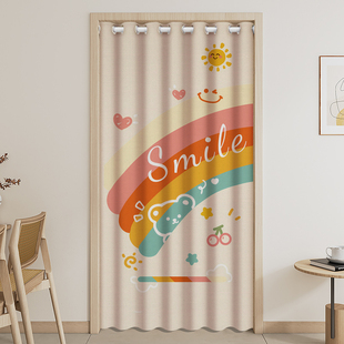 儿童可爱卡通卧室门帘厨房厕所遮挡帘客厅隔断帘防隐私家用免打孔