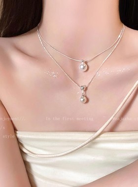 其他仿珍珠锁骨链女式