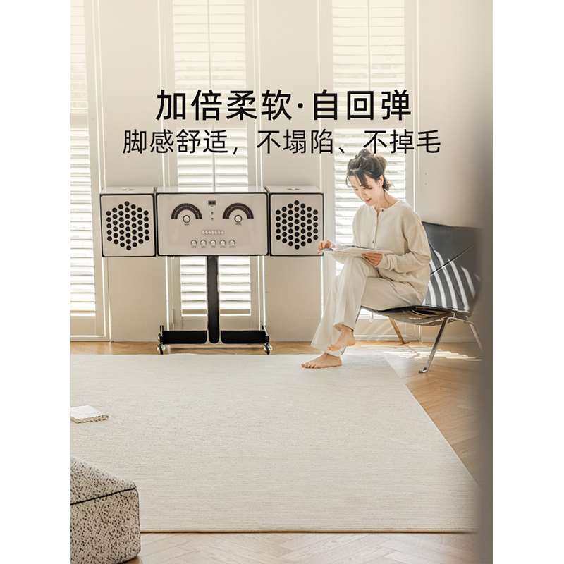 水晶梦|白月光客厅地毯防水防污 2023新款卧室轻奢高级感免洗可擦