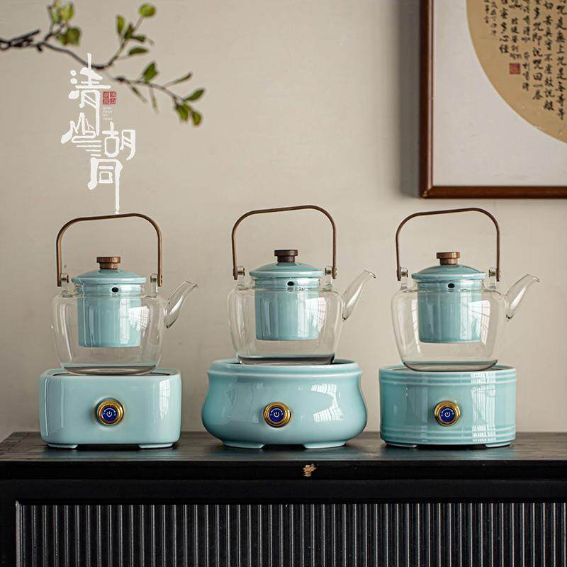 青瓷蒸煮一体内胆玻璃壶耐热玻璃烧水煮茶壶家用陶瓷电陶炉套装,餐饮具,煮茶炉,淘宝优惠券,粉丝福利购,淘宝优惠卷