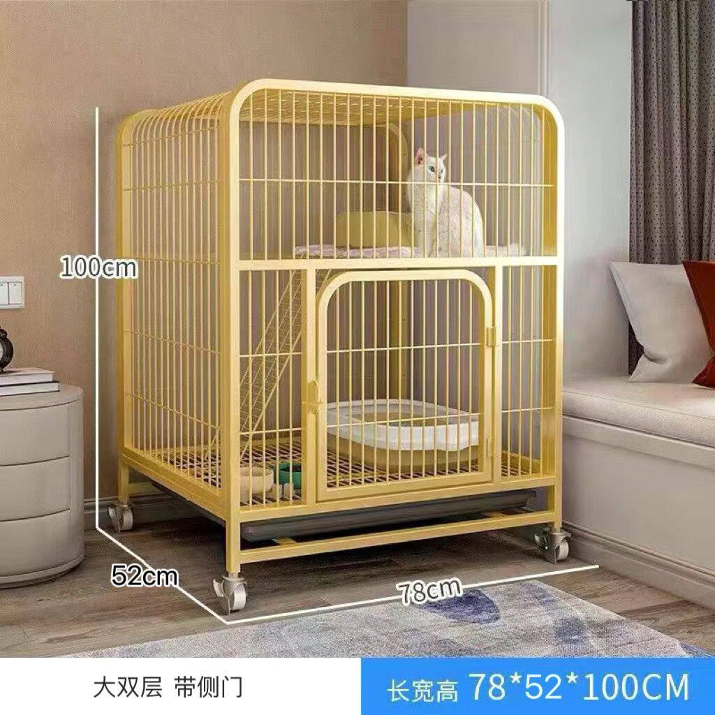 猫笼子家用室内猫别墅二层一体大号超大自由空间小型方管猫舍