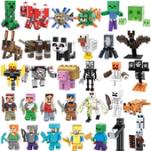 我 世界方块人仔公仔儿童益智积木拼装 小人仔男孩玩具生日礼物