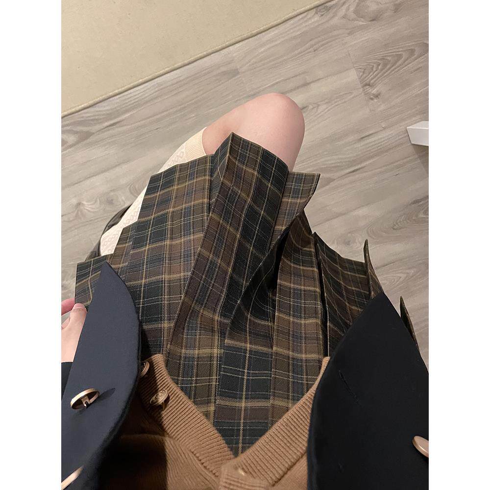 东京岁时记正版JK制服套装原创格裙短裙秋冬学院风百褶裙松果小姐