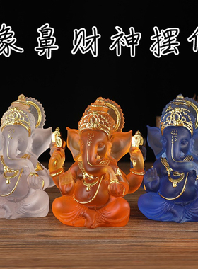 泰国象鼻财神佛像禅意摆件工艺品