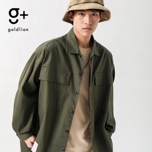 衬衫 长袖 情侣休闲基础百搭衬衣外套 潮牌宽松工装 金利来g