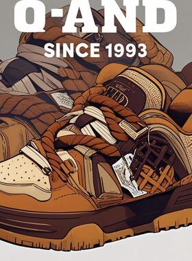 奇安达华夫饼女鞋红色本命年学生鞋子情侣面包鞋男厚底内增高板鞋