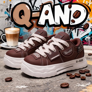 奇安达学生帆布鞋女款厚底增高板鞋面包鞋男5CM情侣休闲鞋女孩秋