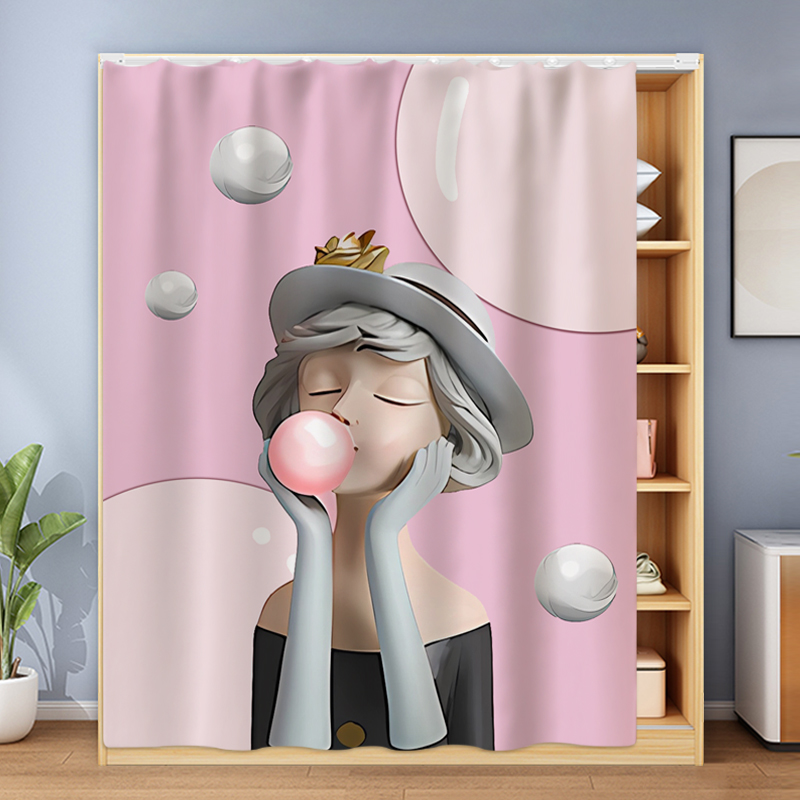 橱柜遮挡帘镜子杂物滑轨