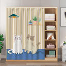 柜子遮挡帘滑轨拉帘遮尘免打孔鞋 架防尘布帘书柜杂物柜帘衣柜门帘