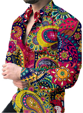 Printed collar quick drying long sleeved shirt翻领速干长袖男