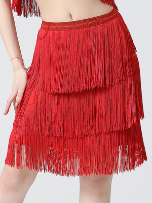 solid color slim dance fringe skirt纯色修身休闲舞蹈流苏短裙