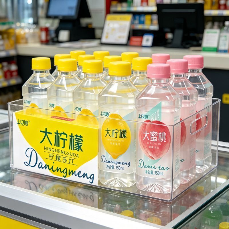 整箱苏打水蜜桃柠檬味350ml*24瓶/无糖无气弱碱性夏季饮品