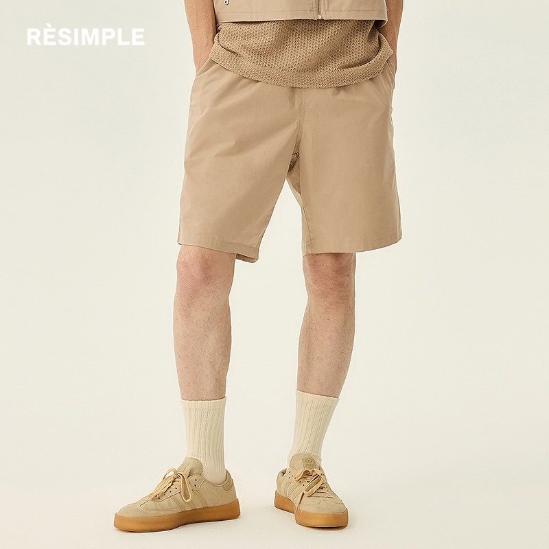 RESIMPLE简单点短裤男宽松松紧腰直筒五分裤女工装裤夏季新款0699