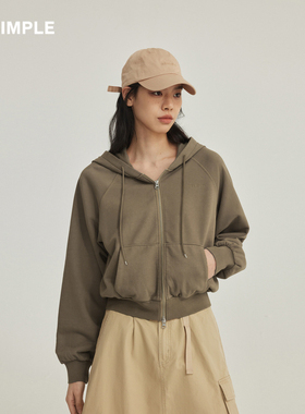 RESIMPLE简单点基础款宽松拉链卫衣女百搭国潮外套春季0400女装