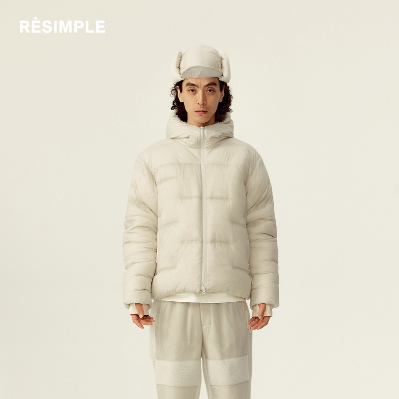 RESIMPLE简单点羽绒服男短款连帽外套女轻薄款上衣冬季新款1161